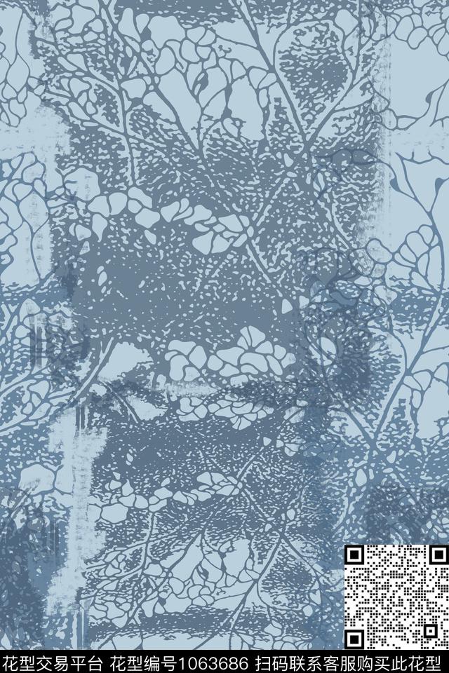 抽象签字笔印花手绘线条笔触数码印花华亿平台下载（图片编号: 1063686） - 瓦栏（Walan）