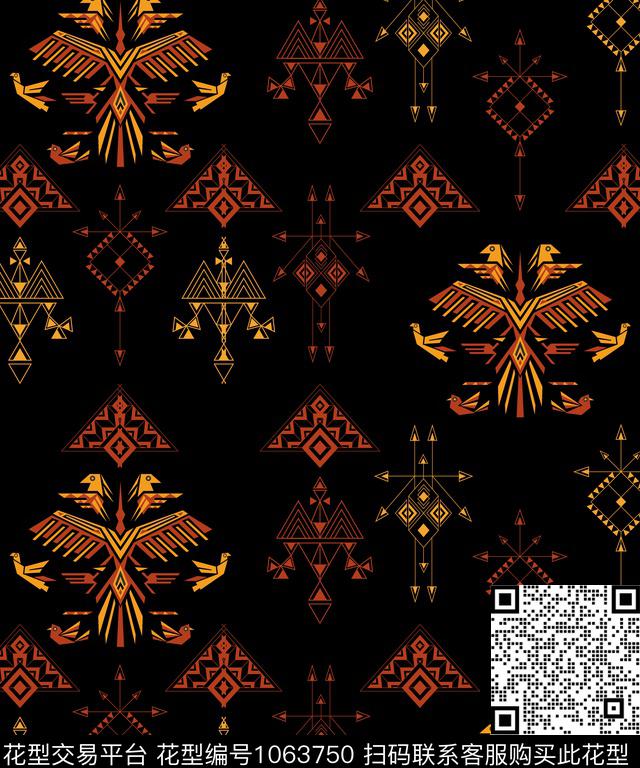 民族风男装几何传统印花华亿平台下载（图片编号: 1063750） - 瓦栏（Walan）