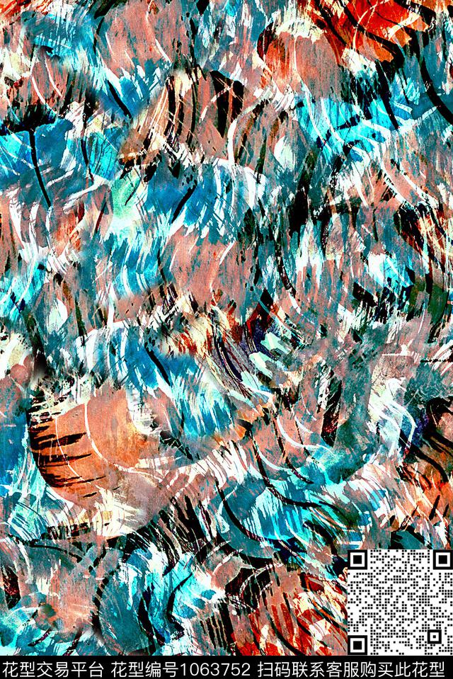 条纹民族风抽象数码印花华亿平台下载（图片编号: 1063752） - 瓦栏（Walan）