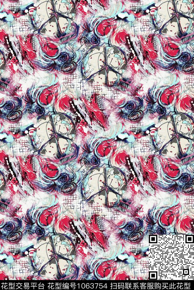 民族风小碎花抽象数码印花华亿平台下载（图片编号: 1063754） - 瓦栏（Walan）