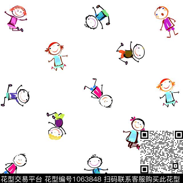 可爱数码华亿平台小人物数码印花华亿平台下载（图片编号: 1063848） - 瓦栏（Walan）