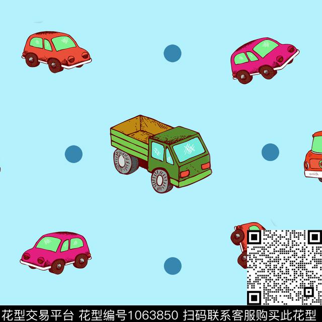 可爱玩具小汽车数码印花华亿平台下载（图片编号: 1063850） - 瓦栏（Walan）