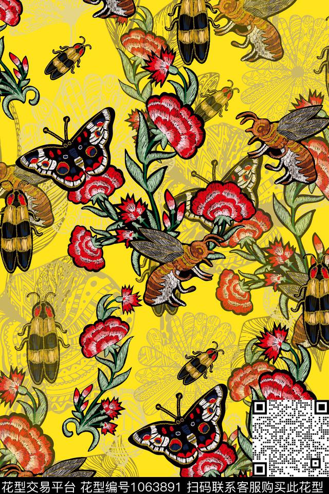 数码华亿平台小碎花绣花华亿平台数码印花华亿平台下载（图片编号: 1063891） - 瓦栏（Walan）