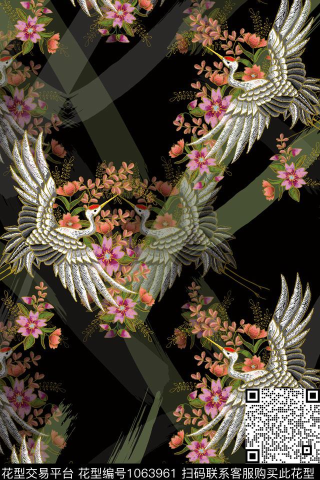 条纹数码华亿平台花卉数码印花华亿平台下载（图片编号: 1063961） - 瓦栏（Walan）