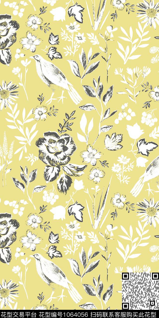 小碎花花卉清爽底花卉传统印花华亿平台下载（图片编号: 1064056） - 瓦栏（Walan）