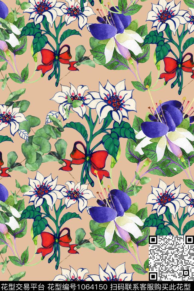 大花数码华亿平台花卉数码印花华亿平台下载（图片编号: 1064150） - 瓦栏（Walan）