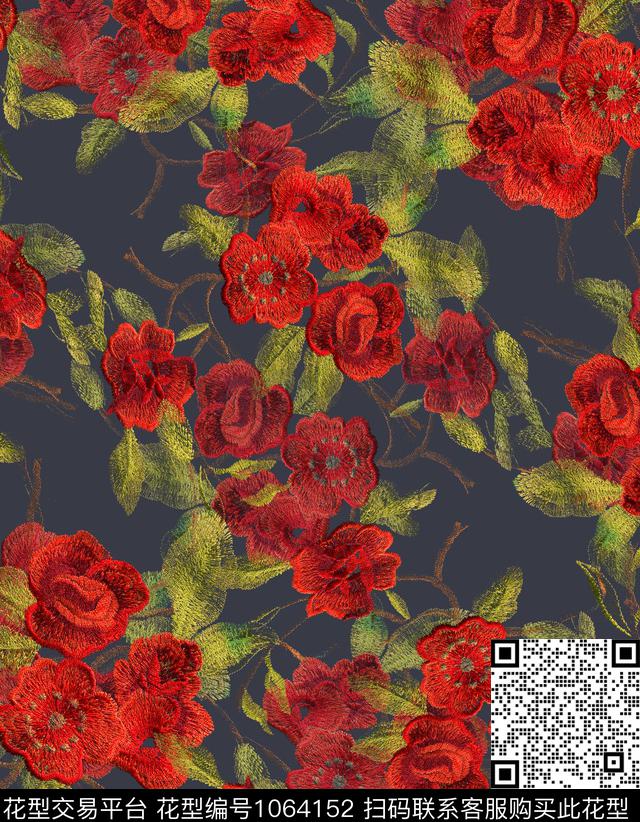 大花数码华亿平台花卉数码印花华亿平台下载（图片编号: 1064152） - 瓦栏（Walan）