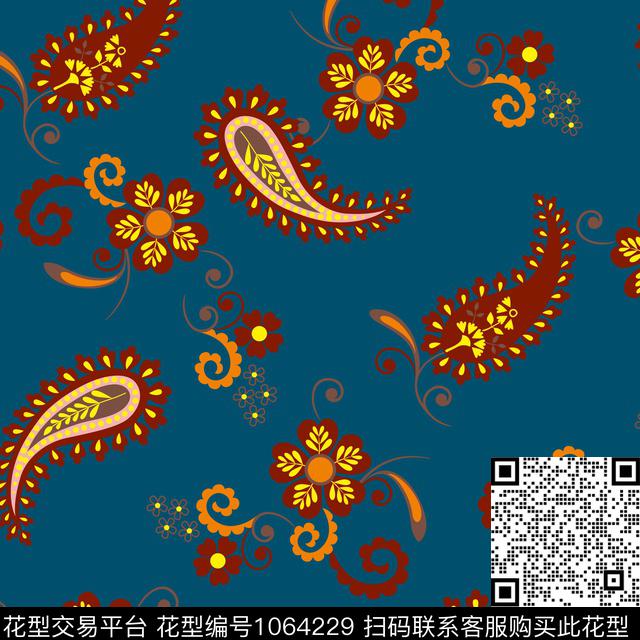 小碎花佩斯利满版散花传统印花华亿平台下载（图片编号: 1064229） - 瓦栏（Walan）