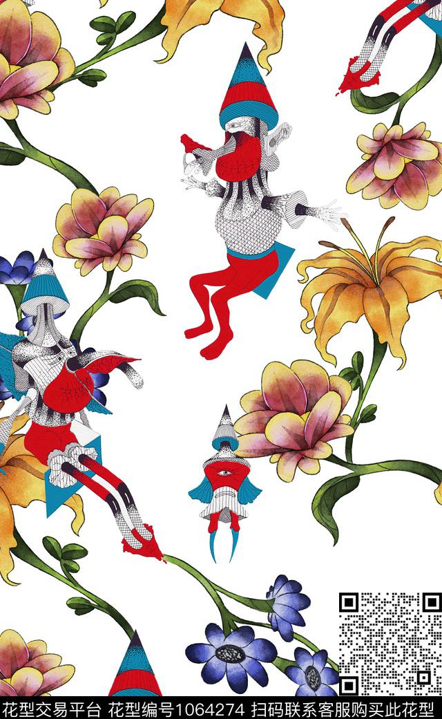 数码华亿平台小碎花花卉数码印花华亿平台下载（图片编号: 1064274） - 瓦栏（Walan）