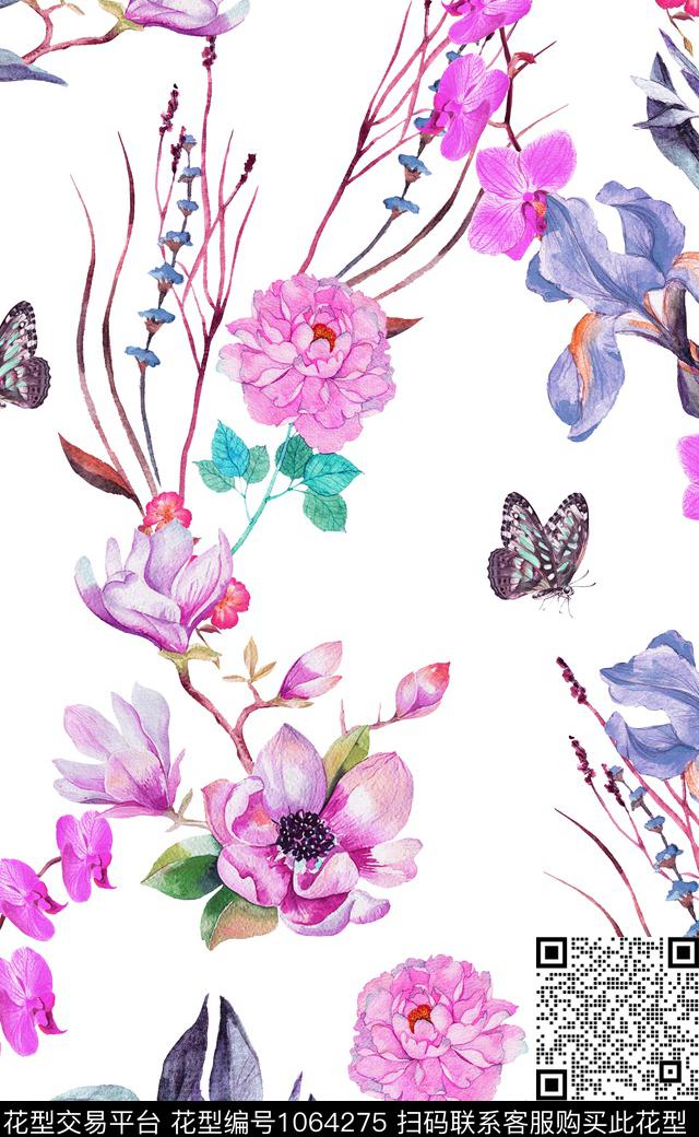 数码华亿平台小碎花花卉数码印花华亿平台下载（图片编号: 1064275） - 瓦栏（Walan）
