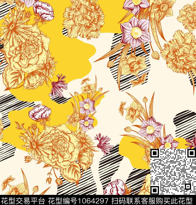 数码华亿平台小碎花花卉数码印花华亿平台下载（图片编号: 1064297） - 瓦栏（Walan）