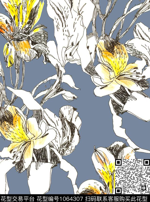 数码华亿平台小碎花花卉数码印花华亿平台下载（图片编号: 1064307） - 瓦栏（Walan）