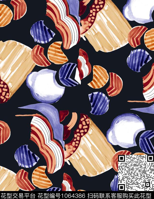 数码华亿平台抽象大牌风数码印花华亿平台下载（图片编号: 1064386） - 瓦栏（Walan）