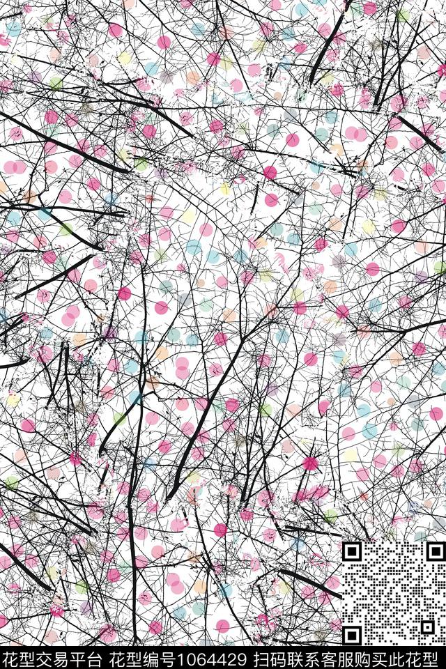 树肌理波点数码印花华亿平台下载（图片编号: 1064429） - 瓦栏（Walan）