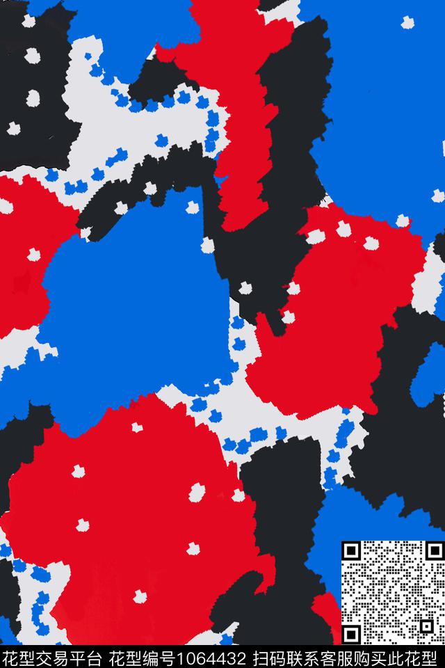 肌理笔触几何数码印花华亿平台下载（图片编号: 1064432） - 瓦栏（Walan）