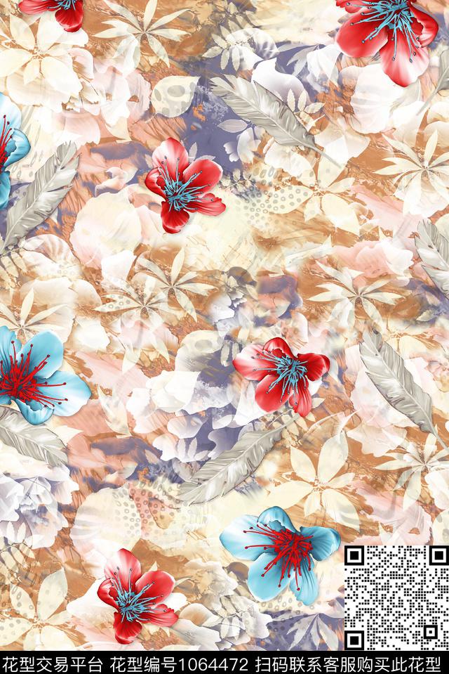 数码华亿平台民族风小碎花数码印花华亿平台下载（图片编号: 1064472） - 瓦栏（Walan）