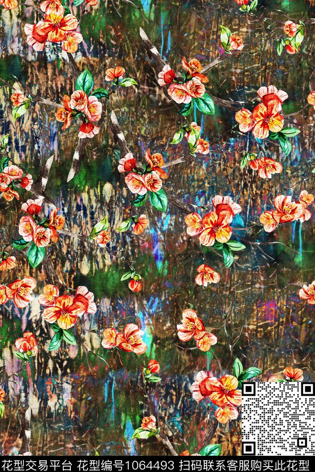 数码华亿平台民族风小碎花数码印花华亿平台下载（图片编号: 1064493） - 瓦栏（Walan）