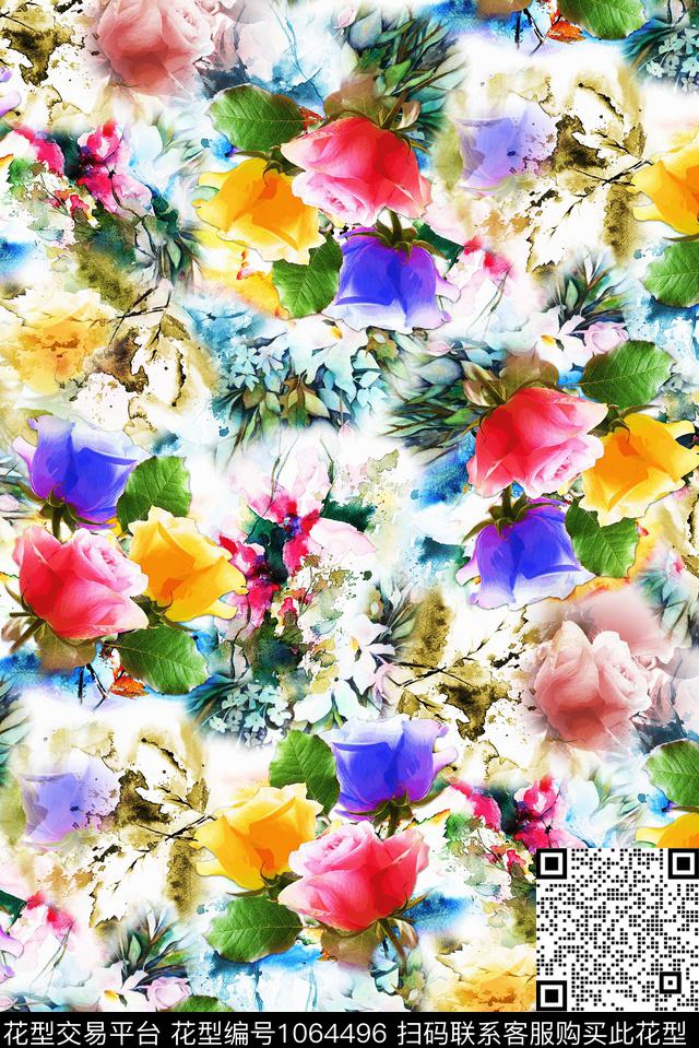 数码华亿平台民族风小碎花数码印花华亿平台下载（图片编号: 1064496） - 瓦栏（Walan）