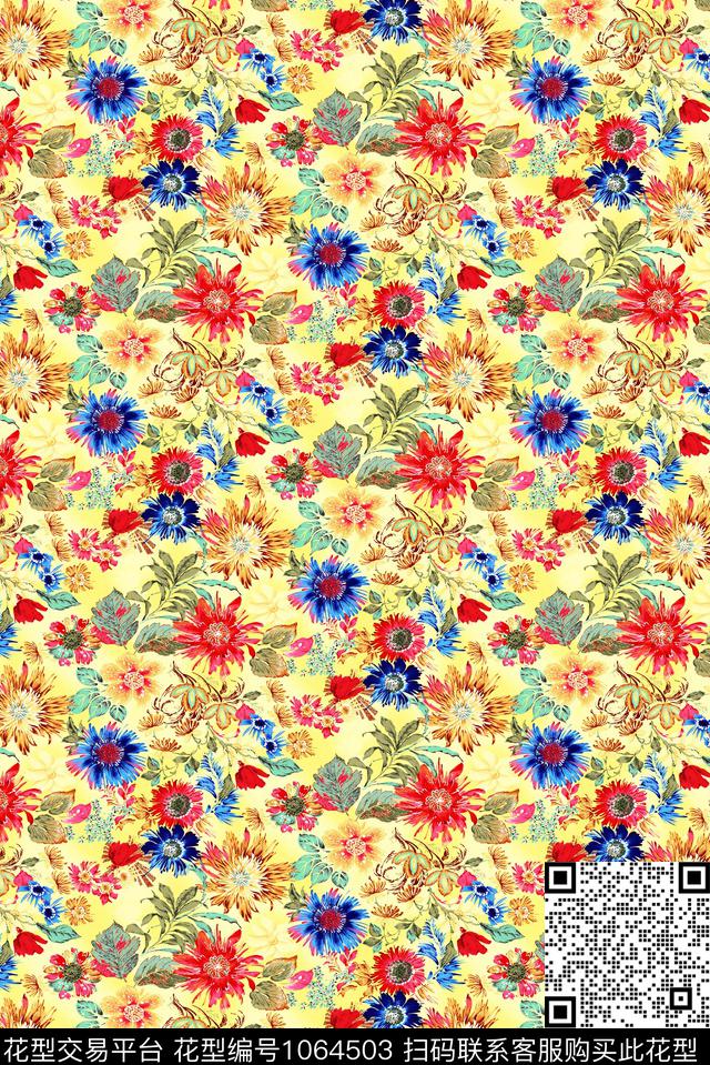 数码华亿平台民族风小碎花数码印花华亿平台下载（图片编号: 1064503） - 瓦栏（Walan）