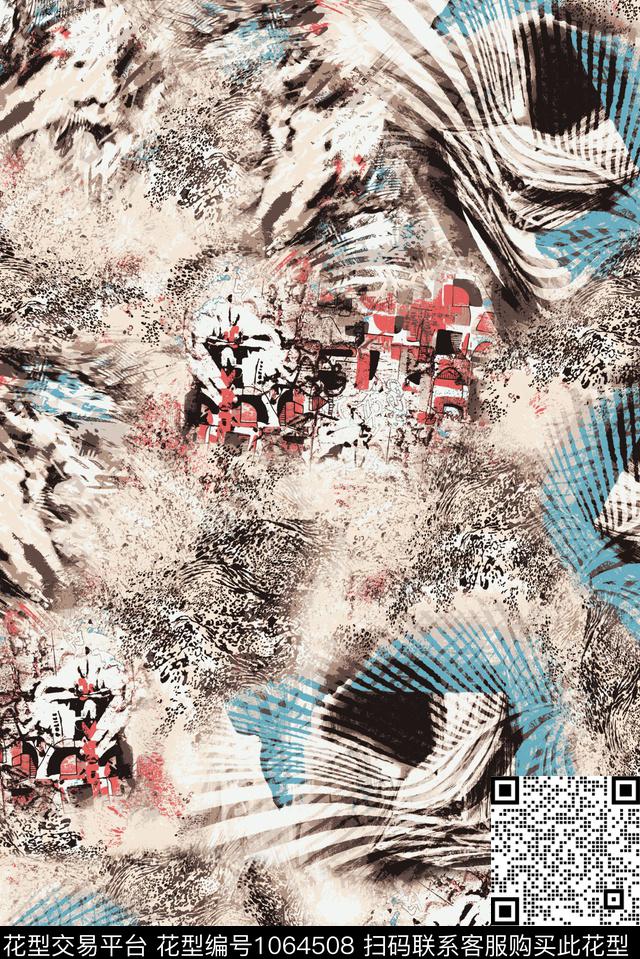 数码华亿平台民族风抽象数码印花华亿平台下载（图片编号: 1064508） - 瓦栏（Walan）