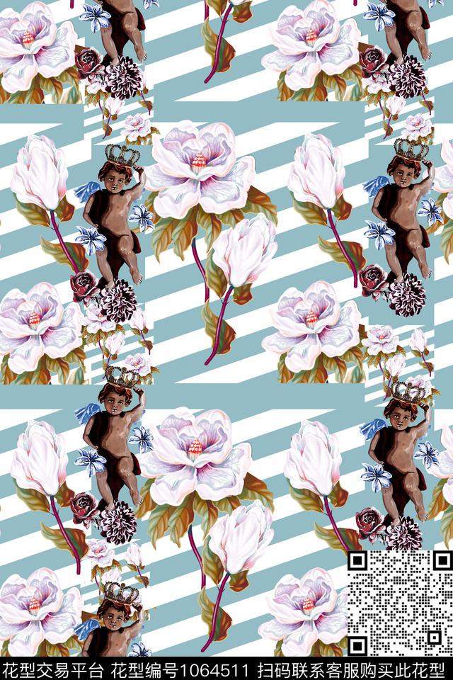 数码华亿平台民族风花卉数码印花华亿平台下载（图片编号: 1064511） - 瓦栏（Walan）