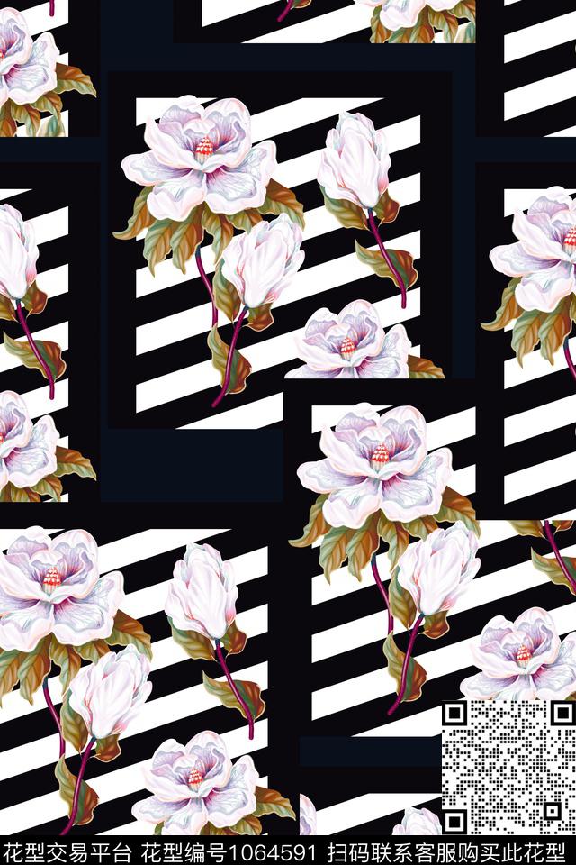 数码华亿平台民族风花卉数码印花华亿平台下载（图片编号: 1064591） - 瓦栏（Walan）