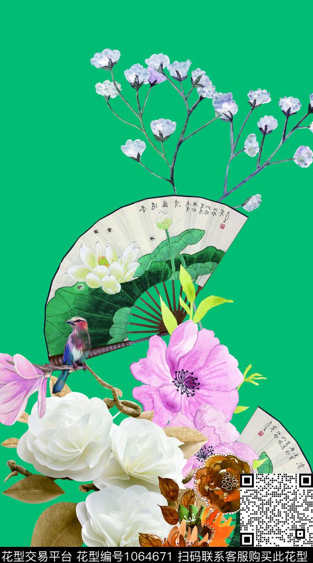 数码华亿平台定位花女装数码印花华亿平台下载（图片编号: 1064671） - 瓦栏（Walan）