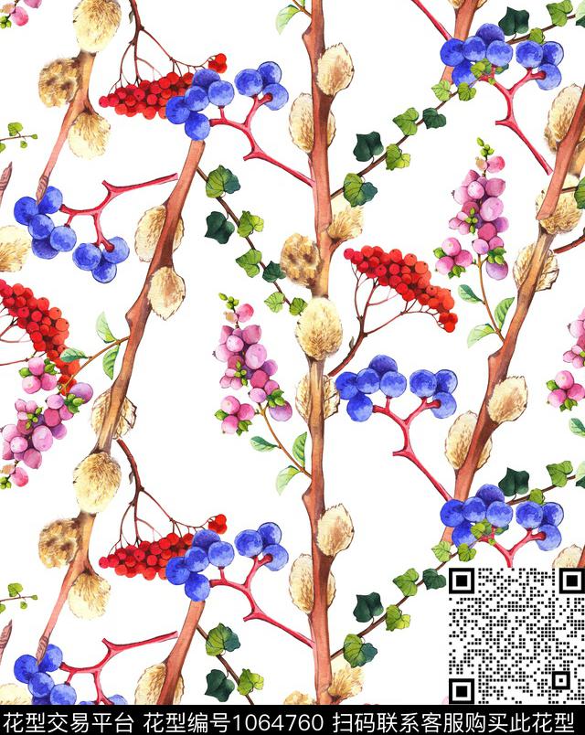 数码华亿平台花卉手绘花卉数码印花华亿平台下载（图片编号: 1064760） - 瓦栏（Walan）