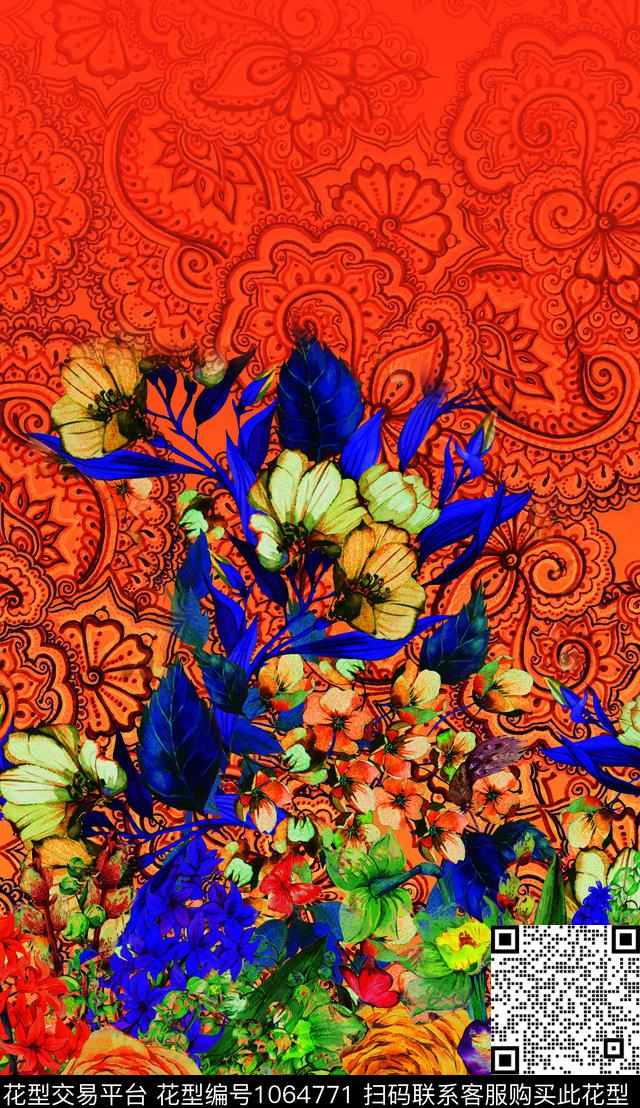 数码华亿平台民族风肌理数码印花华亿平台下载（图片编号: 1064771） - 瓦栏（Walan）