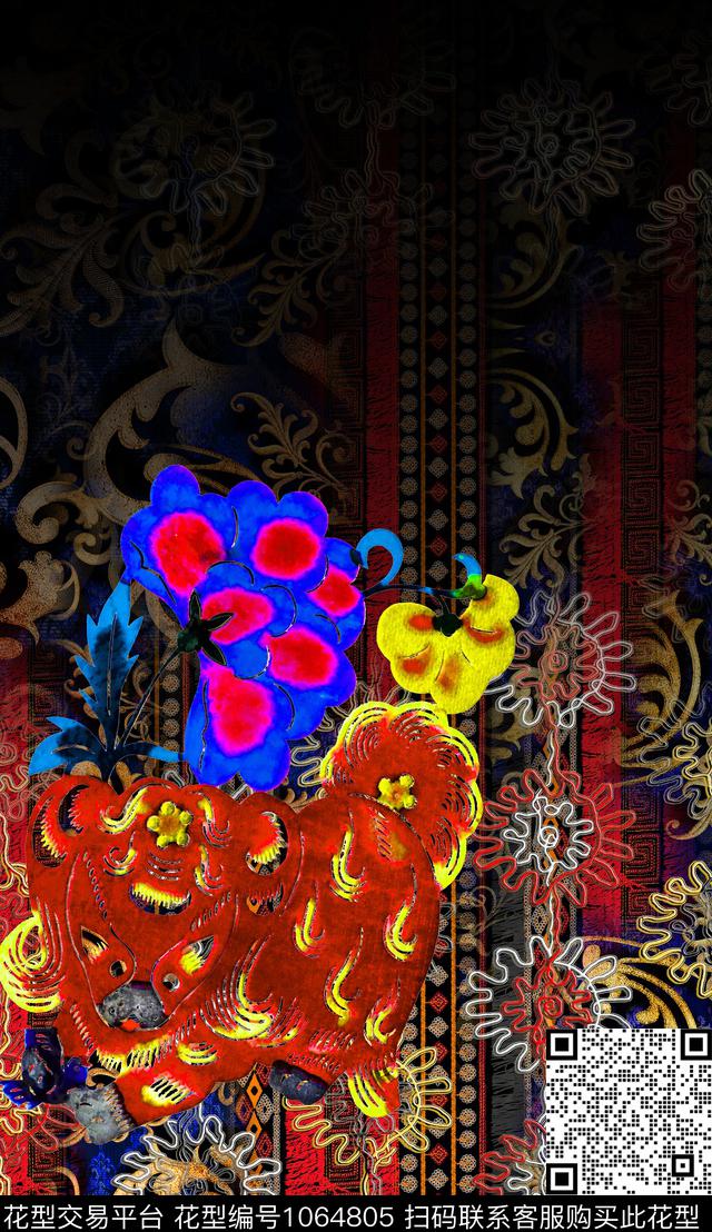 数码华亿平台民族风肌理数码印花华亿平台下载（图片编号: 1064805） - 瓦栏（Walan）