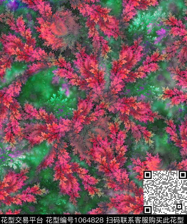 炫彩数码华亿平台抽象花卉数码印花华亿平台下载（图片编号: 1064828） - 瓦栏（Walan）