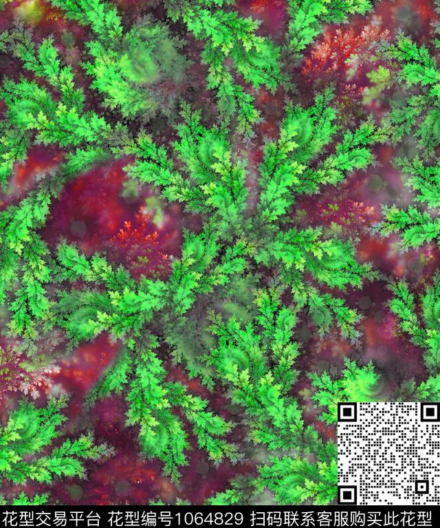 炫彩数码华亿平台抽象花卉数码印花华亿平台下载（图片编号: 1064829） - 瓦栏（Walan）