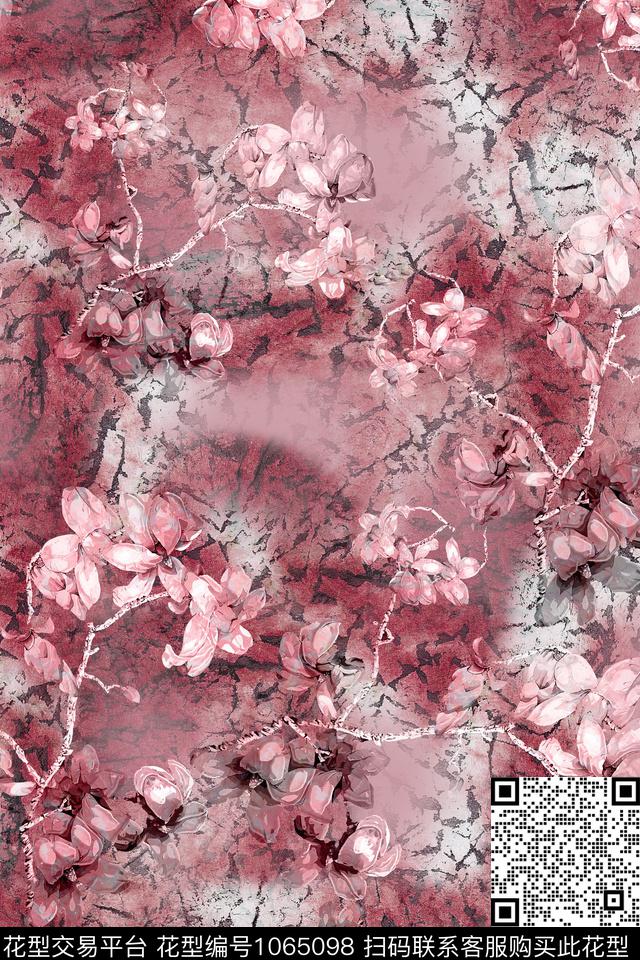 数码华亿平台肌理花卉数码印花华亿平台下载（图片编号: 1065098） - 瓦栏（Walan）