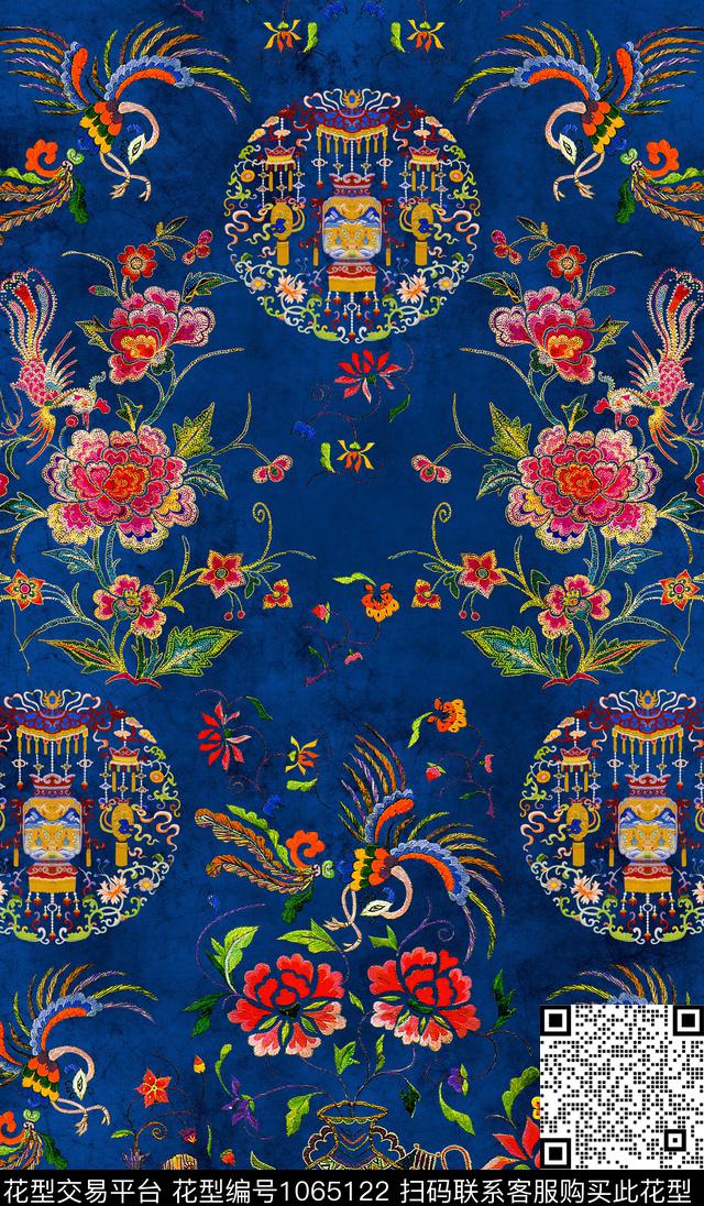 肌理花卉绣花华亿平台数码印花华亿平台下载（图片编号: 1065122） - 瓦栏（Walan）