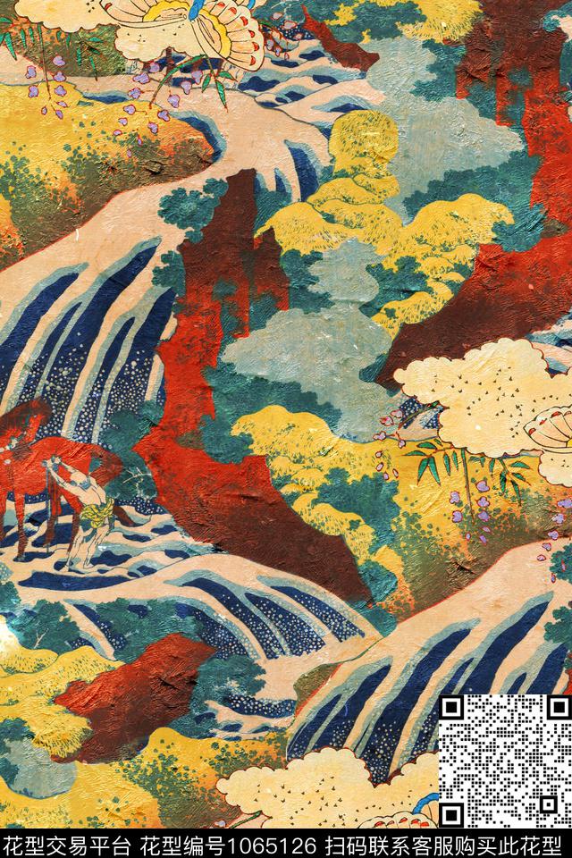 民族风肌理油画华亿平台数码印花华亿平台下载（图片编号: 1065126） - 瓦栏（Walan）