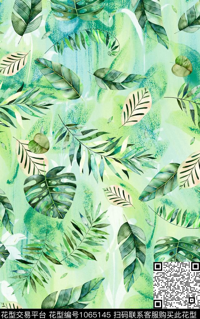 抽象花卉肌理水墨风数码印花华亿平台下载（图片编号: 1065145） - 瓦栏（Walan）