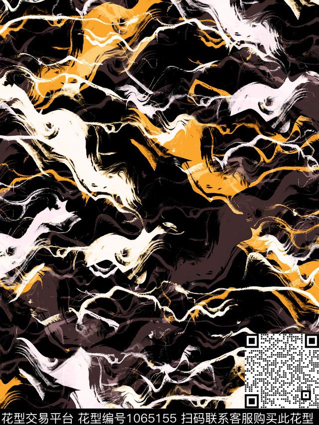 抽象男装复古数码印花华亿平台下载（图片编号: 1065155） - 瓦栏（Walan）