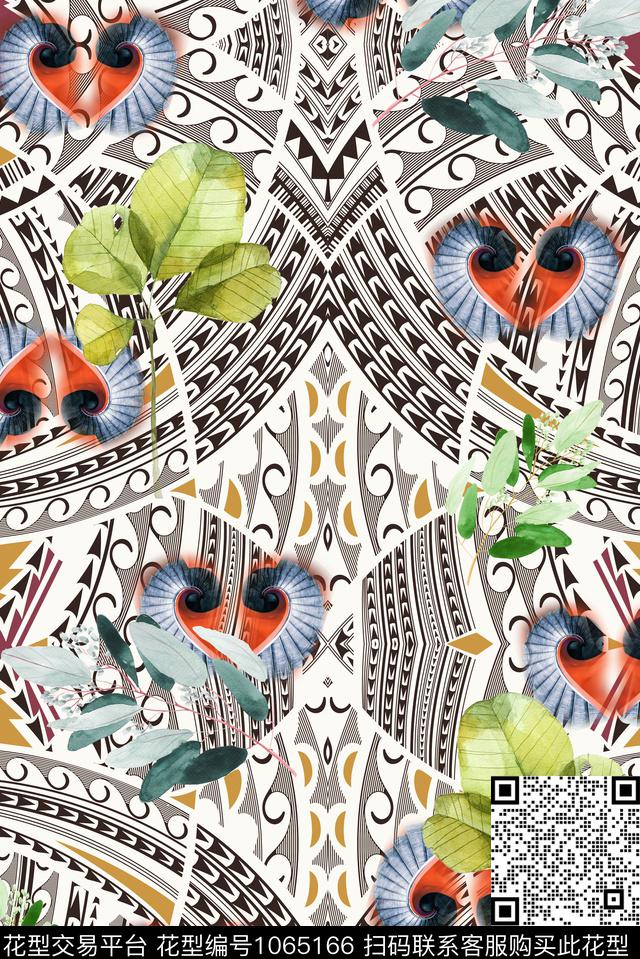 民族风抽象几何数码印花华亿平台下载（图片编号: 1065166） - 瓦栏（Walan）