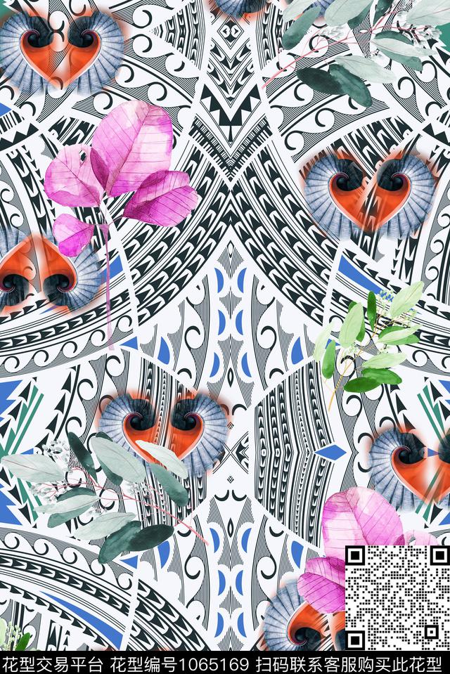 民族风抽象几何数码印花华亿平台下载（图片编号: 1065169） - 瓦栏（Walan）