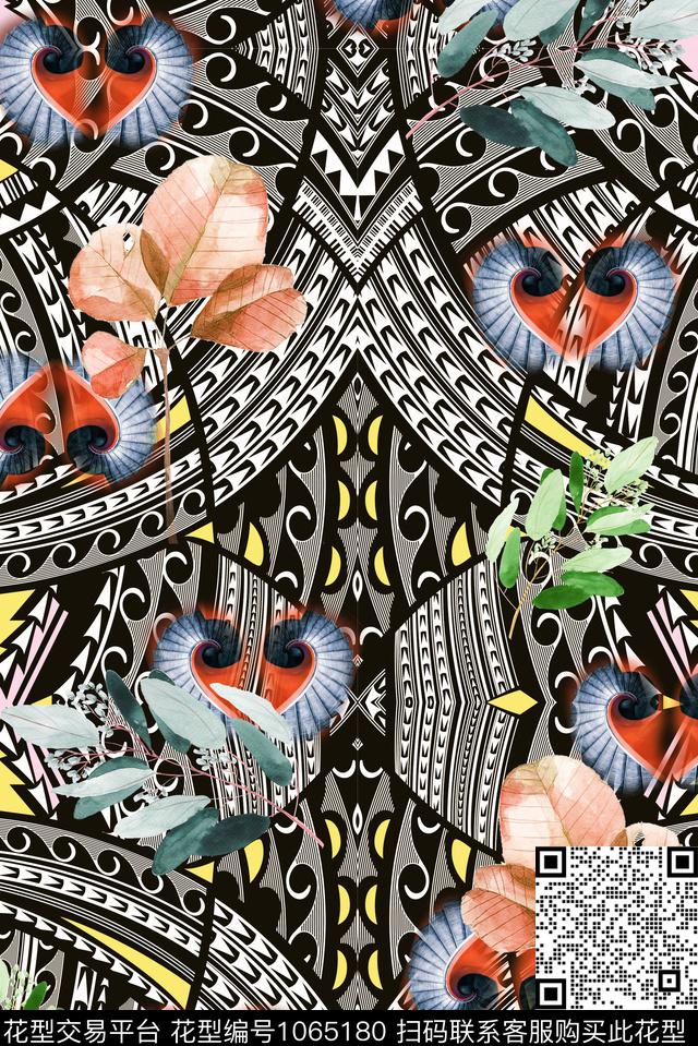 民族风抽象几何数码印花华亿平台下载（图片编号: 1065180） - 瓦栏（Walan）