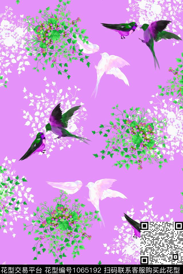 数码华亿平台水彩花卉女装数码印花华亿平台下载（图片编号: 1065192） - 瓦栏（Walan）