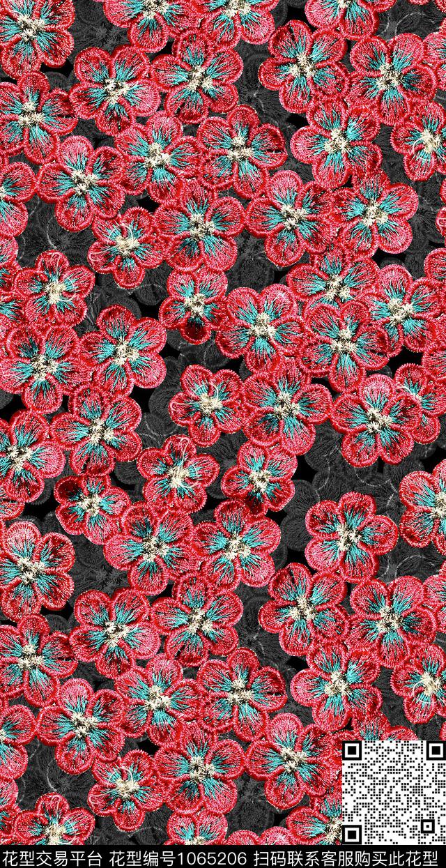 绣花华亿平台时尚花卉数码印花华亿平台下载（图片编号: 1065206） - 瓦栏（Walan）