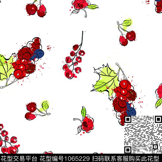 数码华亿平台葡萄手绘水果数码印花华亿平台下载（图片编号: 1065229） - 瓦栏（Walan）