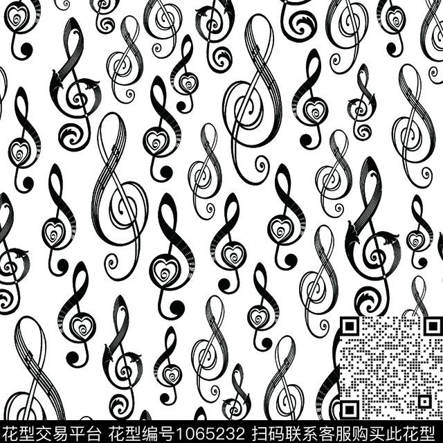 音乐乐符雅致数码印花华亿平台下载（图片编号: 1065232） - 瓦栏（Walan）