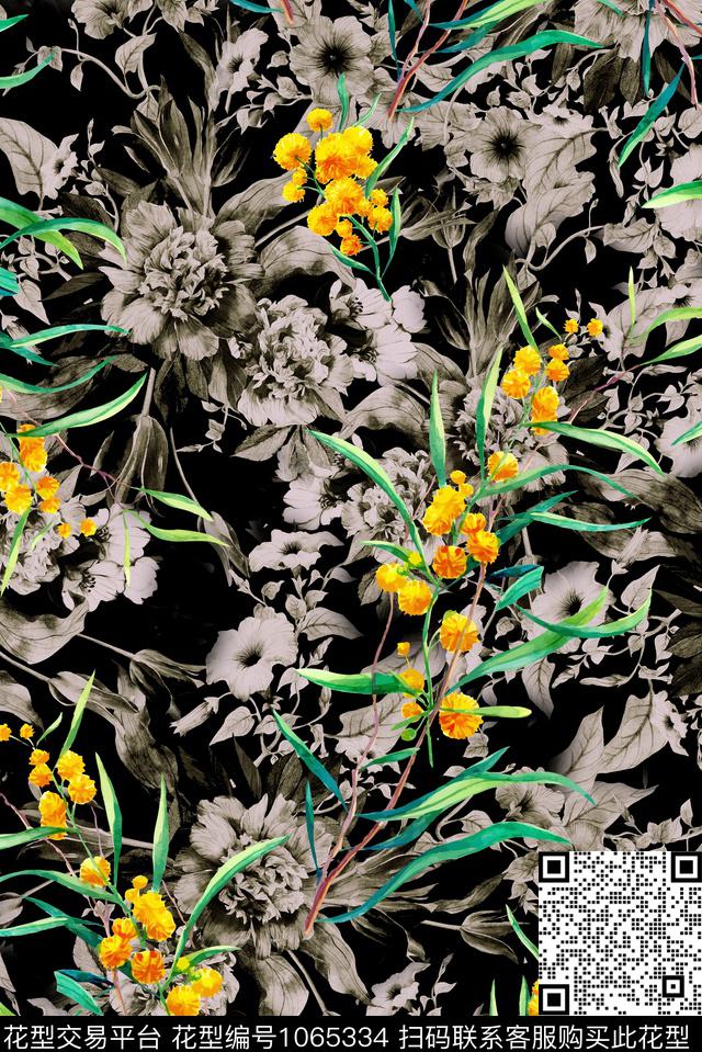 春夏华亿平台肌理大牌风数码印花华亿平台下载（图片编号: 1065334） - 瓦栏（Walan）