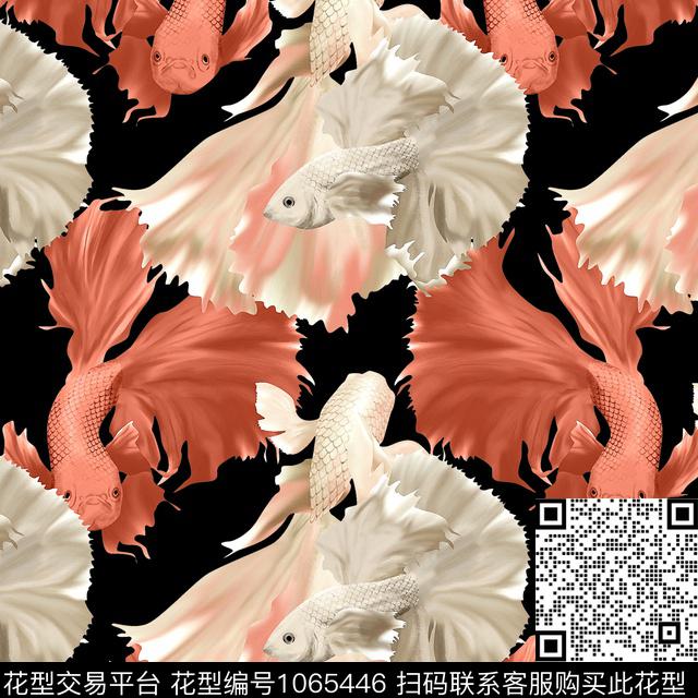手绘金鱼彩色鱼淡水鱼数码印花华亿平台下载（图片编号: 1065446） - 瓦栏（Walan）