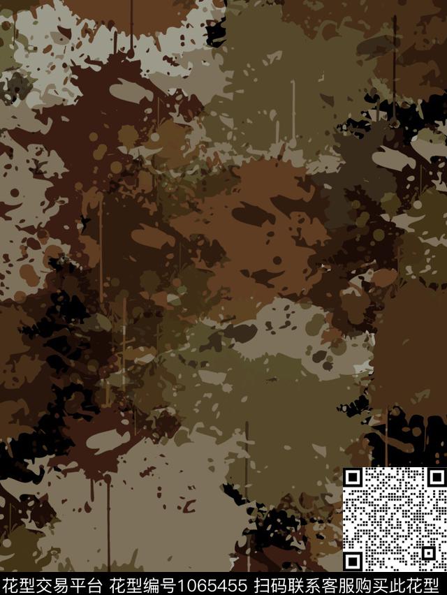 抽象男装复古数码印花华亿平台下载（图片编号: 1065455） - 瓦栏（Walan）