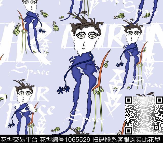 抽象人物男装数码印花华亿平台下载（图片编号: 1065529） - 瓦栏（Walan）