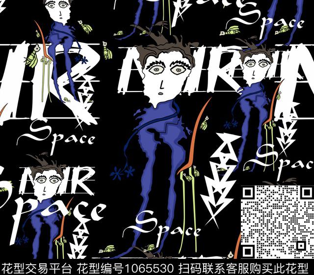 抽象人物男装数码印花华亿平台下载（图片编号: 1065530） - 瓦栏（Walan）