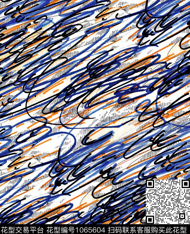 大牌风签字笔抽象数码印花华亿平台下载（图片编号: 1065604） - 瓦栏（Walan）